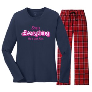 Shes Everything Hes Just Ken Funny Women's Long Sleeve Flannel Pajama Set 