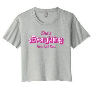 Shes Everything Hes Just Ken Funny Women's Crop Top Tee