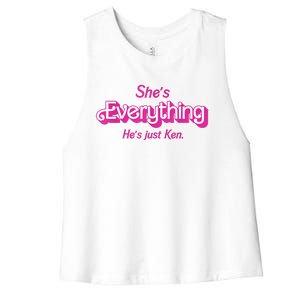 Shes Everything Hes Just Ken Funny Women's Racerback Cropped Tank