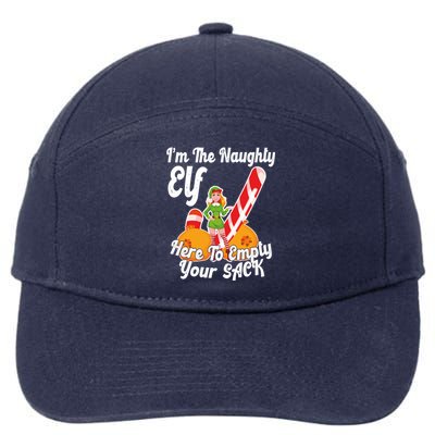 Sexy Elf Here Empty Your Sack Rude Naughty Christmas Candy Gift 7-Panel Snapback Hat