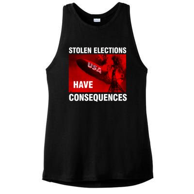 Stolen Elections Have Consequences Ladies PosiCharge Tri-Blend Wicking Tank