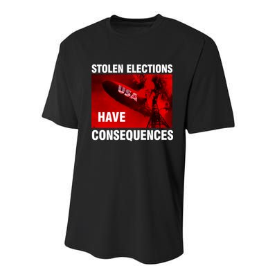Stolen Elections Have Consequences Youth Performance Sprint T-Shirt