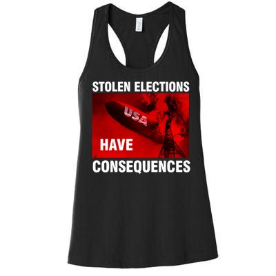 Stolen Elections Have Consequences Women's Racerback Tank