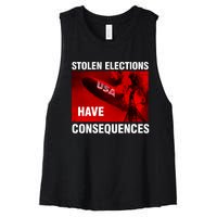 Stolen Elections Have Consequences Women's Racerback Cropped Tank