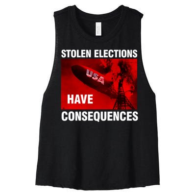 Stolen Elections Have Consequences Women's Racerback Cropped Tank