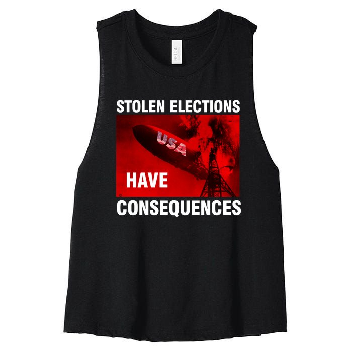 Stolen Elections Have Consequences Women's Racerback Cropped Tank