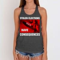 Stolen Elections Have Consequences Women's Knotted Racerback Tank