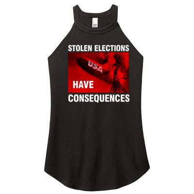 Stolen Elections Have Consequences Women's Perfect Tri Rocker Tank