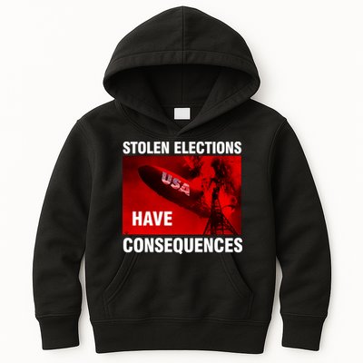 Stolen Elections Have Consequences Kids Hoodie