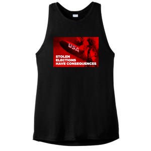 Stolen Elections Have Consequences Ladies PosiCharge Tri-Blend Wicking Tank