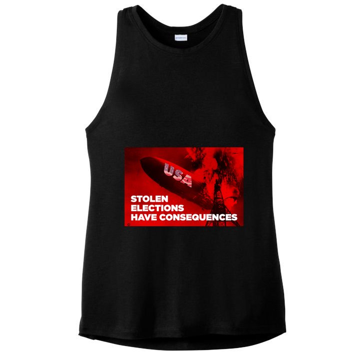 Stolen Elections Have Consequences Ladies PosiCharge Tri-Blend Wicking Tank