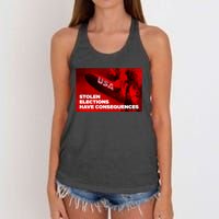 Stolen Elections Have Consequences Women's Knotted Racerback Tank