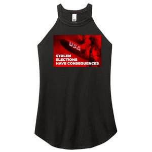 Stolen Elections Have Consequences Women's Perfect Tri Rocker Tank