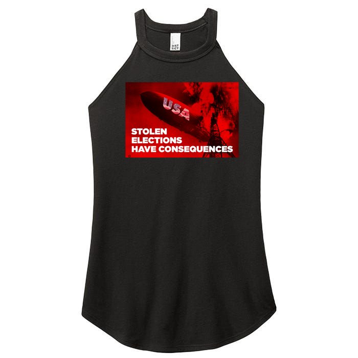 Stolen Elections Have Consequences Women's Perfect Tri Rocker Tank