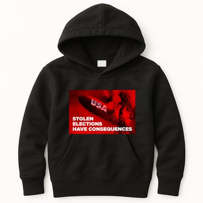 Stolen Elections Have Consequences Kids Hoodie