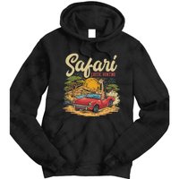 Safari Exotic Hunting Giraffe In A Sports Car Design Tie Dye Hoodie