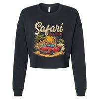 Safari Exotic Hunting Giraffe In A Sports Car Design Cropped Pullover Crew