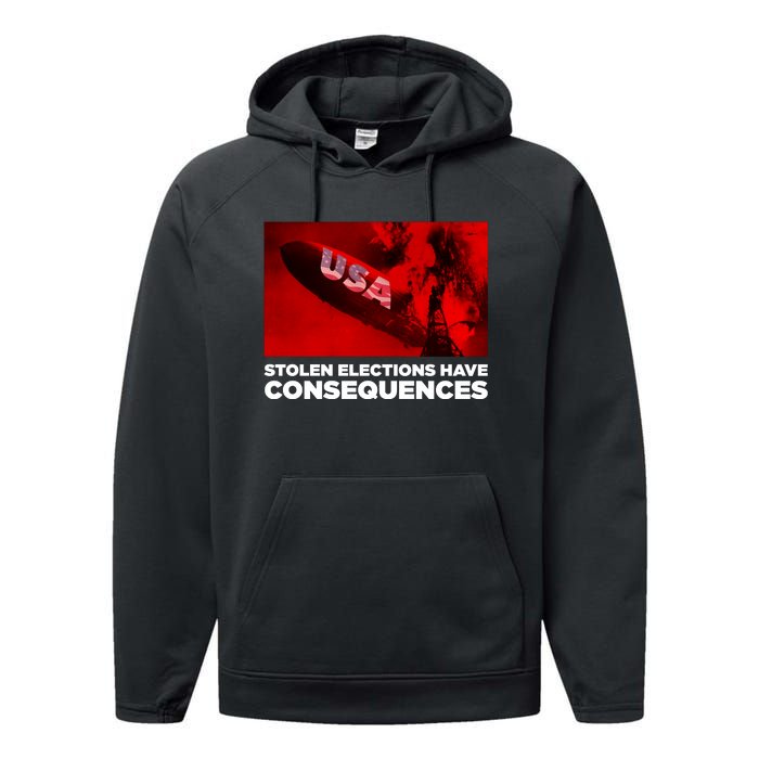 Stolen Elections Have Consequences Performance Fleece Hoodie