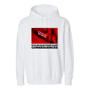 Stolen Elections Have Consequences Garment-Dyed Fleece Hoodie