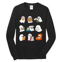 Spooky Educator Halloween Reading Enthusiast for School Tall Long Sleeve T-Shirt