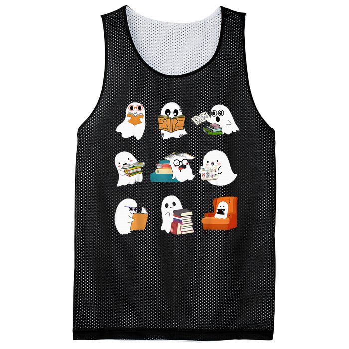 Spooky Educator Halloween Reading Enthusiast for School Mesh Reversible Basketball Jersey Tank