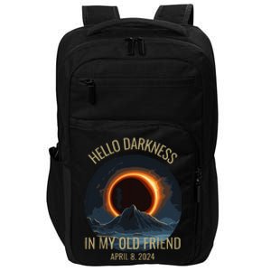 Solar Eclipse Hello Darkness My Old Friend Funny Impact Tech Backpack