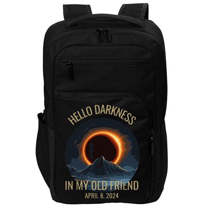 Solar Eclipse Hello Darkness My Old Friend Funny Impact Tech Backpack