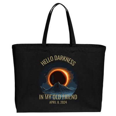 Solar Eclipse Hello Darkness My Old Friend Funny Cotton Canvas Jumbo Tote