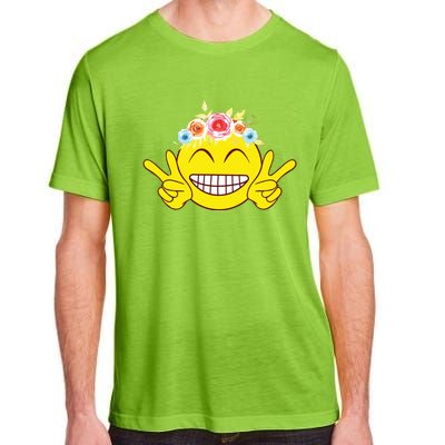 Smile Emoticon Happy Face Peace Love Cute Adult ChromaSoft Performance T-Shirt