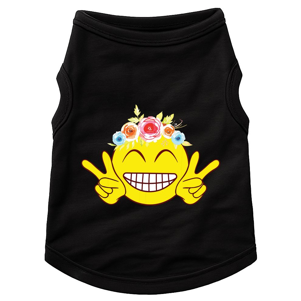 Smile Emoticon Happy Face Peace Love Cute Doggie Tank
