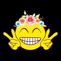 Smile Emoticon Happy Face Peace Love Cute Cooling Performance Crew T-Shirt