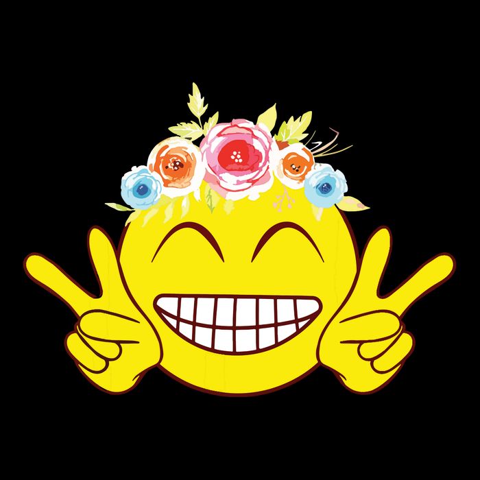 Smile Emoticon Happy Face Peace Love Cute Cooling Performance Crew T-Shirt