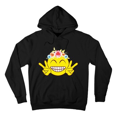 Smile Emoticon Happy Face Peace Love Cute Hoodie