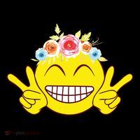 Smile Emoticon Happy Face Peace Love Cute Tall T-Shirt