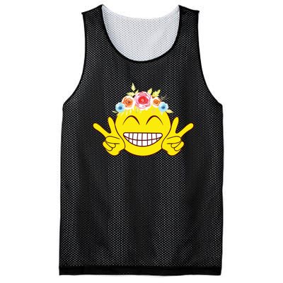 Smile Emoticon Happy Face Peace Love Cute Mesh Reversible Basketball Jersey Tank