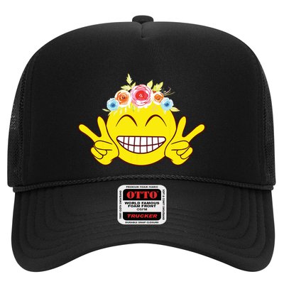Smile Emoticon Happy Face Peace Love Cute Trucker Hat