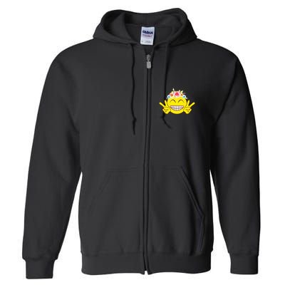 Smile Emoticon Happy Face Peace Love Cute Full Zip Hoodie