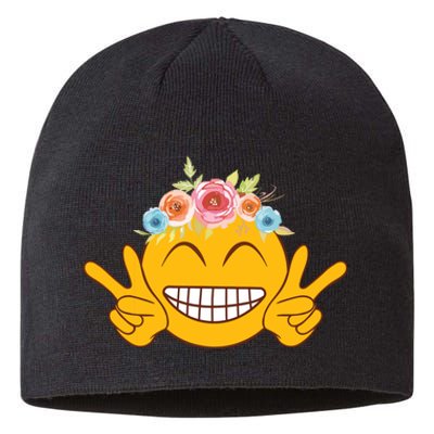 Smile Emoticon Happy Face Peace Love Funny Sustainable Beanie