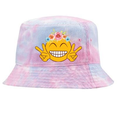 Smile Emoticon Happy Face Peace Love Funny Tie-Dyed Bucket Hat