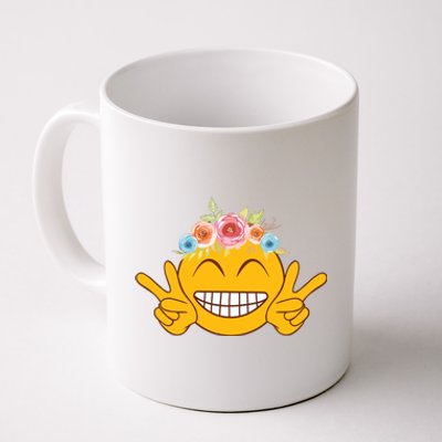 Smile Emoticon Happy Face Peace Love Funny Coffee Mug