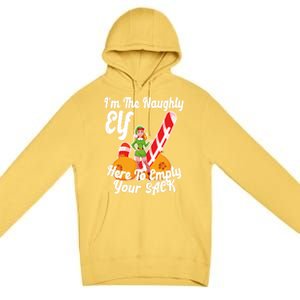 Sexy Elf Here Empty Your Sack Rude Naughty Christmas Candy Funny Gift Premium Pullover Hoodie