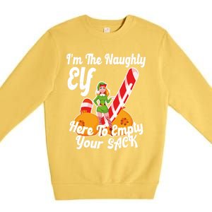 Sexy Elf Here Empty Your Sack Rude Naughty Christmas Candy Funny Gift Premium Crewneck Sweatshirt