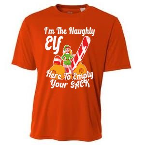 Sexy Elf Here Empty Your Sack Rude Naughty Christmas Candy Funny Gift Cooling Performance Crew T-Shirt