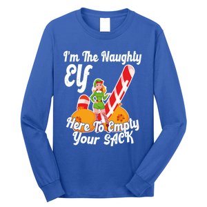 Sexy Elf Here Empty Your Sack Rude Naughty Christmas Candy Funny Gift Long Sleeve Shirt