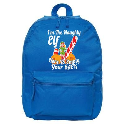 Sexy Elf Here Empty Your Sack Rude Naughty Christmas Candy Funny Gift 16 in Basic Backpack