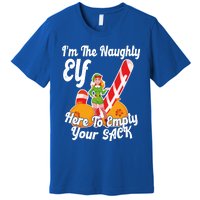 Sexy Elf Here Empty Your Sack Rude Naughty Christmas Candy Funny Gift Premium T-Shirt