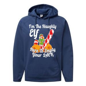 Sexy Elf Here Empty Your Sack Rude Naughty Christmas Candy Funny Gift Performance Fleece Hoodie