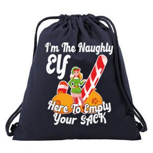 Sexy Elf Here Empty Your Sack Rude Naughty Christmas Candy Funny Gift Drawstring Bag