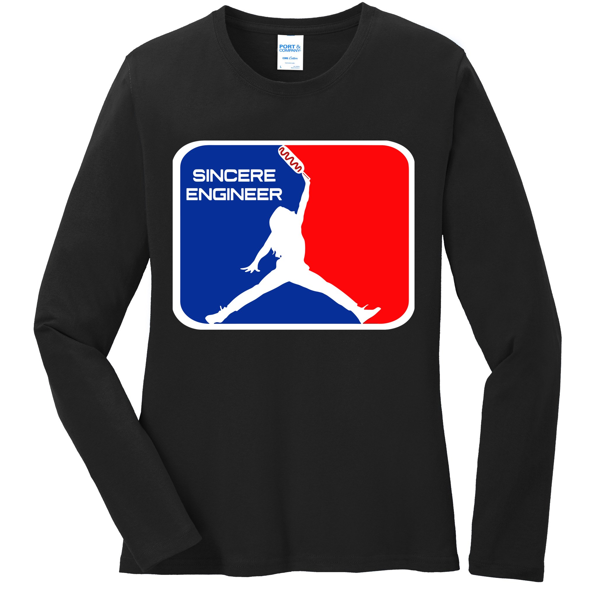 Sincere Engineer Hair Jorndog Ladies Long Sleeve Shirt