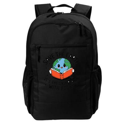 Save Earth Its Only Planet With Books Reader Earth day Daily Commute Backpack